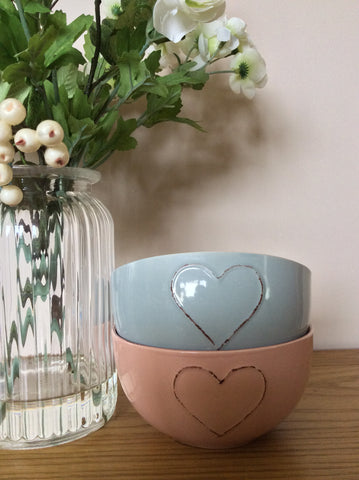 Shabby Chic Heart Embossed Bowls