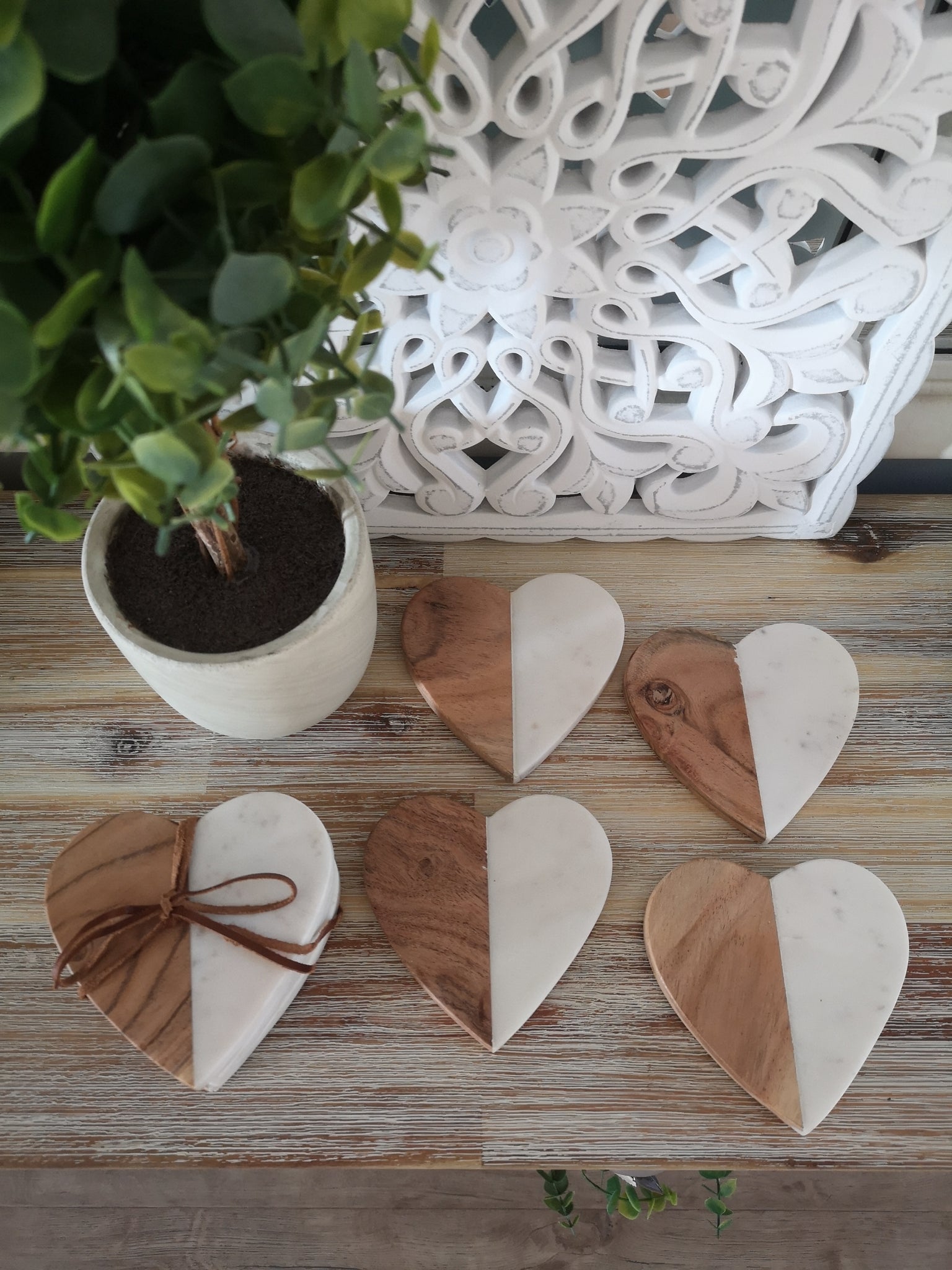 Marble and Wood Coasters