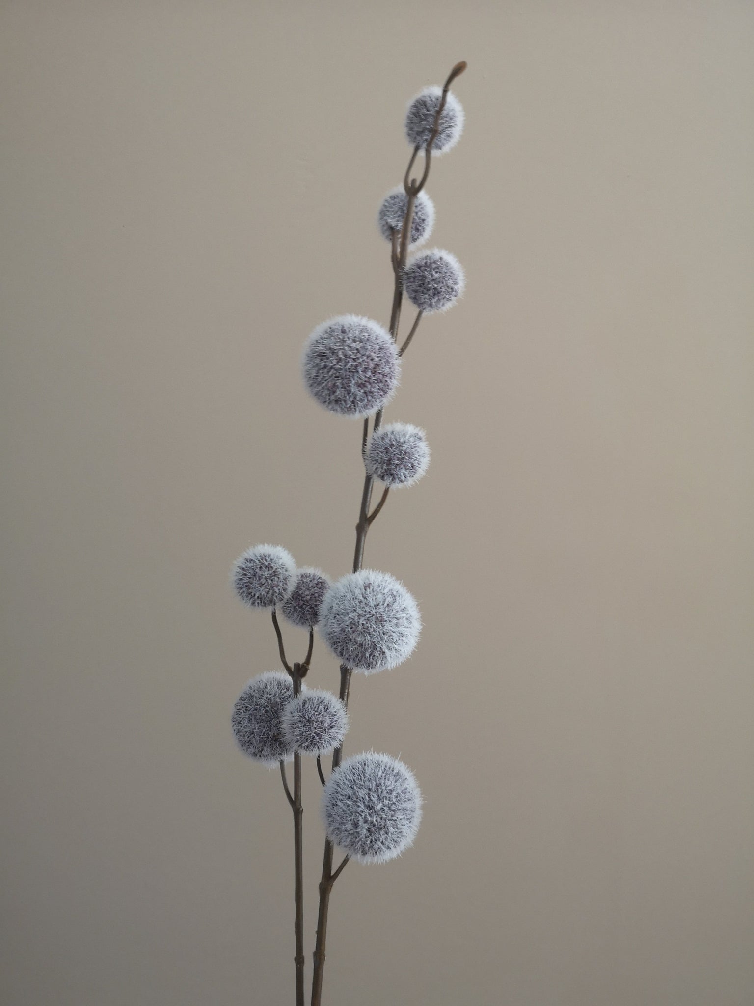 Grey / Pink Pom Pom Stems