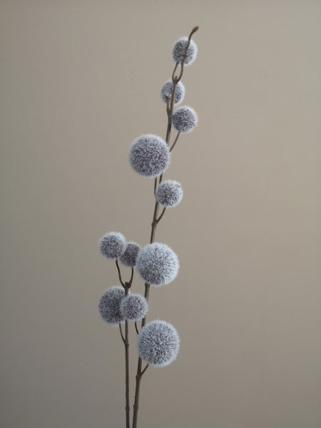 Grey / Pink Pom Pom Stems