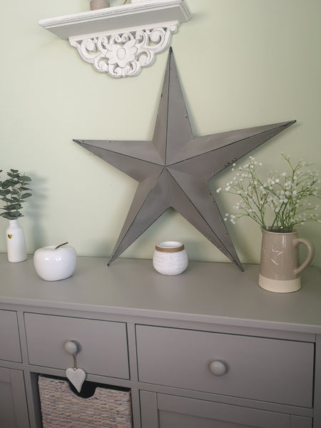 Metal Barn Stars - grey / white