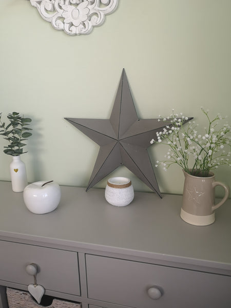 Metal Barn Stars - grey / white