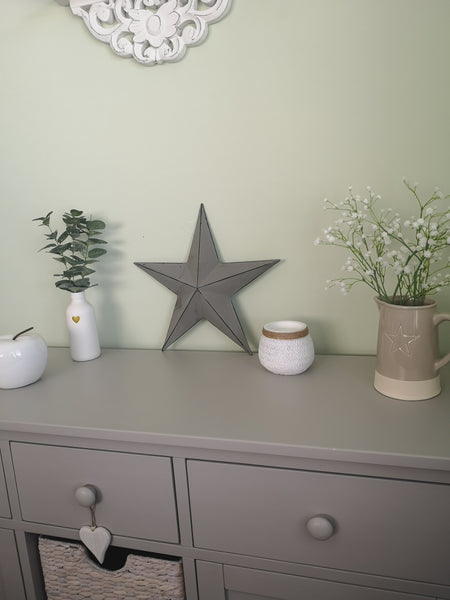 Metal Barn Stars - grey / white