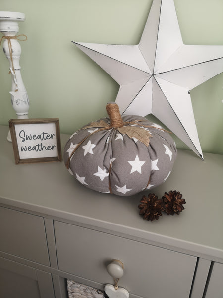 Grey Large Pumpkin Doorstop