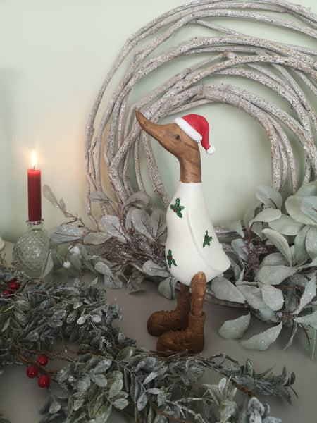 Tall Holly Christmas Duck