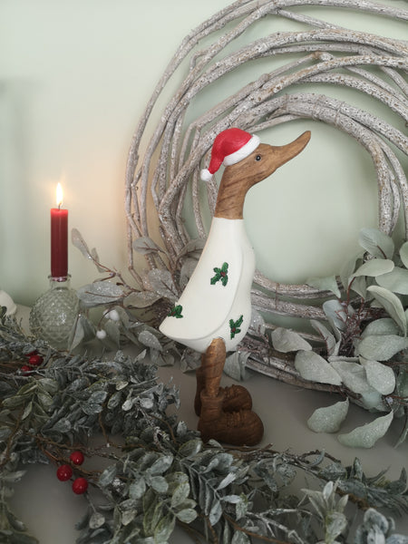 Tall Holly Christmas Duck